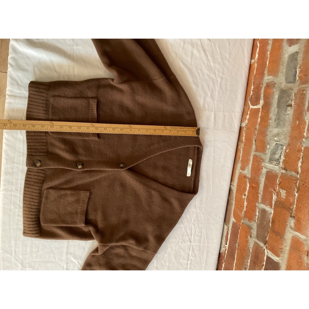 Oak + Fort Cardigan Sweater Womens S/M Brown V-Neck Buttons - Picture 6 of 9